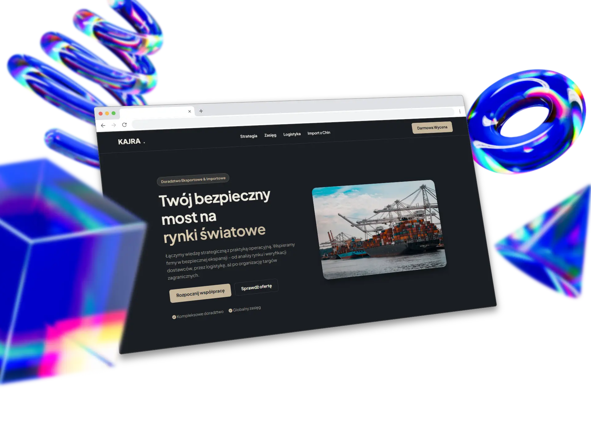 Szybki landing page B2B dla spedycji Kajra